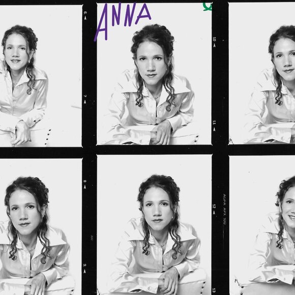 Anna Huling Fitted, Creased, Camel Pinstriped Pant - Picture 8 of 13